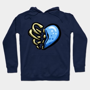 Zombie Love Heart Blue and Dead Hoodie